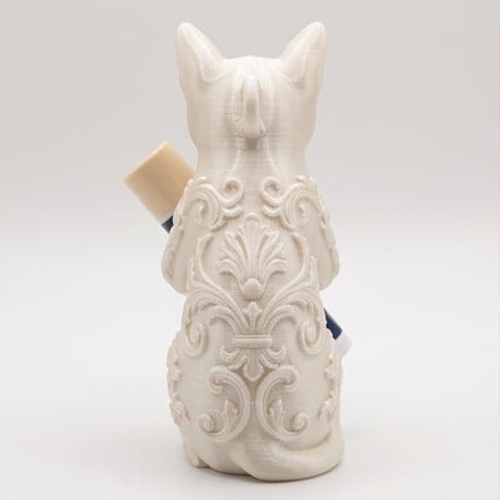 猫（シンガプーラ）の3Dプリント リップケース シルクホワイト キーホルダー