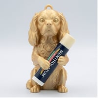 犬（キャバリア）の3Dプリント リップケース シルクゴールド キーホルダー