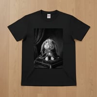 イングリッシュロップ半袖Tシャツ ルネサンス風モノクロ ブラック 男女兼用