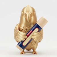 コザクラインコのリップケース 3Dプリント シルクゴールド キーホルダー