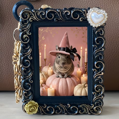 デグーバッグチャーム ハロウィン限定 ブラック額縁