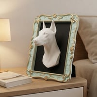 犬（ドーベルマン）の壁掛けレリーフ 3Dプリント 白PLA インテリア
