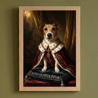 犬（ジャックラッセルテリア）のルネサンス風肖像画 A4額装インテリア壁掛け