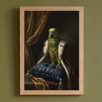 インコ（キエリボウシインコ）のルネサンス風肖像画 A4額装インテリア壁掛け