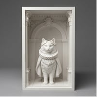 ノルウェージャンフォレストキャットのブックヌーク 3Dプリント 白PLA