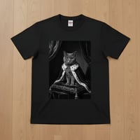 ブリティッシュショートヘア半袖Tシャツ ルネサンス風モノクロ ブラック 男女兼用