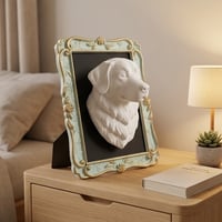バーニーズマウンテンドッグの壁掛けレリーフ 3Dプリント 白PLA インテリア