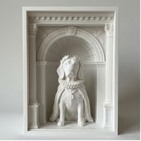 犬（ビーグル）の3Dプリント ブックヌーク 白PLA 本棚インテリア