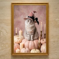 猫（ノルウェージャンフォレストキャット）のハロウィン限定アート A3額装