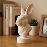 うさぎ（レッキス）の3Dプリント胸像 白PLA 彫刻 置物 インテリア