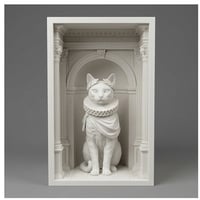 猫（ベンガル）の3Dプリント ブックヌーク 白PLA 本棚インテリア
