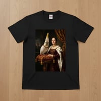 インコ（キバタン）半袖Tシャツ ルネサンス風カラーアート ブラック 男女兼用