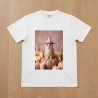 猫（マンチカン）半袖Tシャツ ハロウィン限定 ホワイト 男女兼用