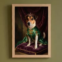 犬（ジャックラッセルテリア）のルネサンス風肖像画 A4額装インテリア壁掛け