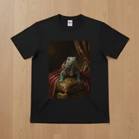 ブルーイグアナ半袖Tシャツ ルネサンス風カラー ブラック 男女兼用