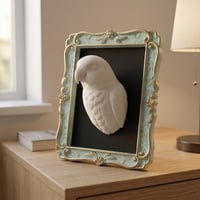 インコ（コザクラインコ）の壁掛けレリーフ 3Dプリント 白PLA インテリア