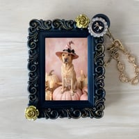 犬（ラブラドールレトリバー）バッグチャーム ハロウィン限定 ブラック額縁