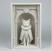猫（トンキニーズ）の3Dプリント ブックヌーク 白PLA 本棚インテリア