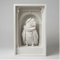 インコ（コンゴウインコ）の3Dプリント ブックヌーク 白PLA 本棚インテリア