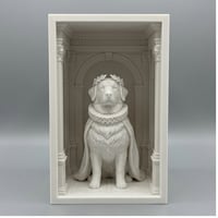 バーニーズマウンテンドッグのブックヌーク 3Dプリント 白PLA 本棚インテリア
