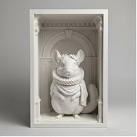 チンチラの3Dプリント ブックヌーク 白PLA 本棚インテリア