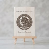 猫（ベンガル）の紋章 ウェルカムボード 桐 イーゼル付き