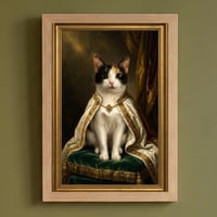 猫（ジャパニーズボブテイル）のルネサンス風肖像画 A4額装インテリア壁掛け