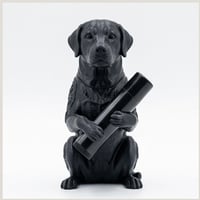 ラブラドールレトリバーのリップケース 3Dプリント シルクブラック キーホルダー
