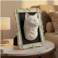 猫（バーマン）の壁掛けレリーフ 3Dプリント 白PLA インテリア