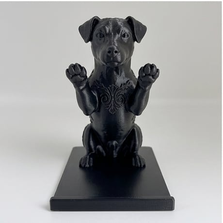 犬（ジャックラッセルテリア）のスマホスタンド 卓上 シルクブラック