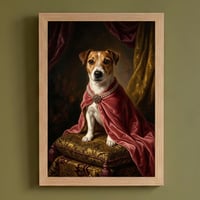 犬（ジャックラッセルテリア）のルネサンス風肖像画 A4額装インテリア壁掛け