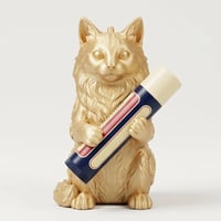 ノルウェージャンフォレストキャットのリップケース 3Dプリント シルクゴールド