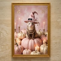 フェレットのハロウィン限定アート A3額装インテリア壁掛け