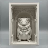 フクロモモンガの3Dプリント ブックヌーク 白PLA 本棚インテリア