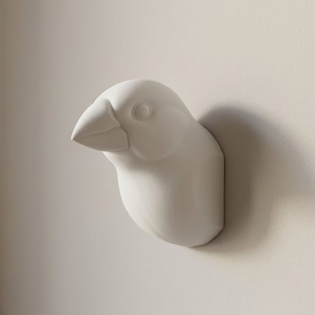 文鳥・ブンチョウの壁掛けレリーフ 3Dプリント 白PLA インテリア