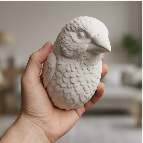 十姉妹・ジュウシマツの壁掛けレリーフ 3Dプリント 白PLA インテリア