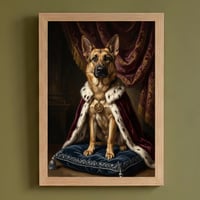 犬（ジャーマンシェパード）のルネサンス風肖像画 A4額装インテリア壁掛け