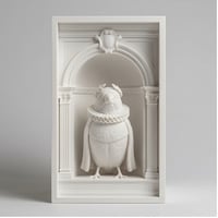 コキンチョウの3Dプリント ブックヌーク 白PLA 本棚インテリア