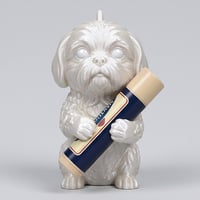 犬（シーズー）の3Dプリント リップケース シルクホワイト キーホルダー