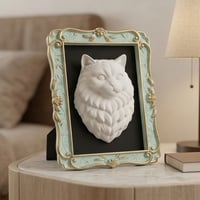 猫（ヒマラヤン）の壁掛けレリーフ 3Dプリント 白PLA インテリア