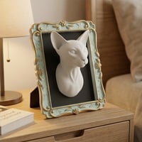 猫（シャム猫）の壁掛けレリーフ 3Dプリント 白PLA インテリア
