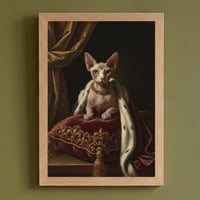 猫（スフィンクス）のルネサンス風肖像画 油絵風アートA4額装インテリア壁掛け