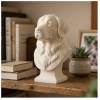 バーニーズマウンテンドッグの3Dプリント胸像 白PLA 彫刻 置物 インテリア
