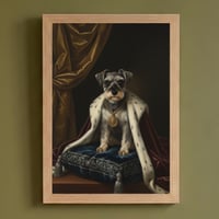 犬（ミニチュアシュナウザー）のルネサンス風肖像画 A4額装インテリア壁掛け