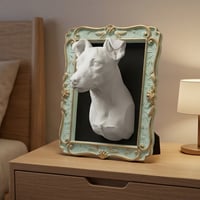犬（ミニチュアシュナウザー）の壁掛けレリーフ 3Dプリント 白PLA インテリア
