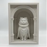猫（チンチラペルシャ）の3Dプリント ブックヌーク 白PLA 本棚インテリア