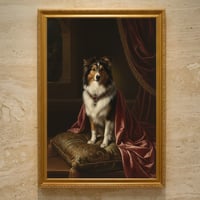 犬（シェットランドシープドッグ）のルネサンス風肖像画 A3額装インテリア壁掛け