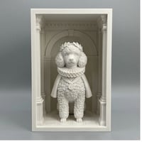 犬（トイプードル）の3Dプリント ブックヌーク 白PLA 本棚インテリア