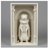 フェレットの3Dプリント ブックヌーク 白PLA 本棚インテリア