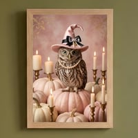 コノハズクのハロウィン限定アート A4額装インテリア壁掛け